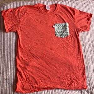Coral T-Shirt with chest pocket